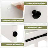 GLOBALWAY48” Computer Desk, Study Writing Desk with 5-Cube Hutch, 2 Drawers & Charging Station, Home Office Workstation for Living Room, Study & Bedroom, White Giantex