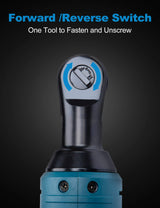 S-LONG Cordless Ratchet Wrench Set, 3/8" 400 RPM 12V Power Electric Ratchet Driver with 12 Sockets, Two 2000mAh Lithium-Ion Batteries and 60-Min Fast Charge S-LONG