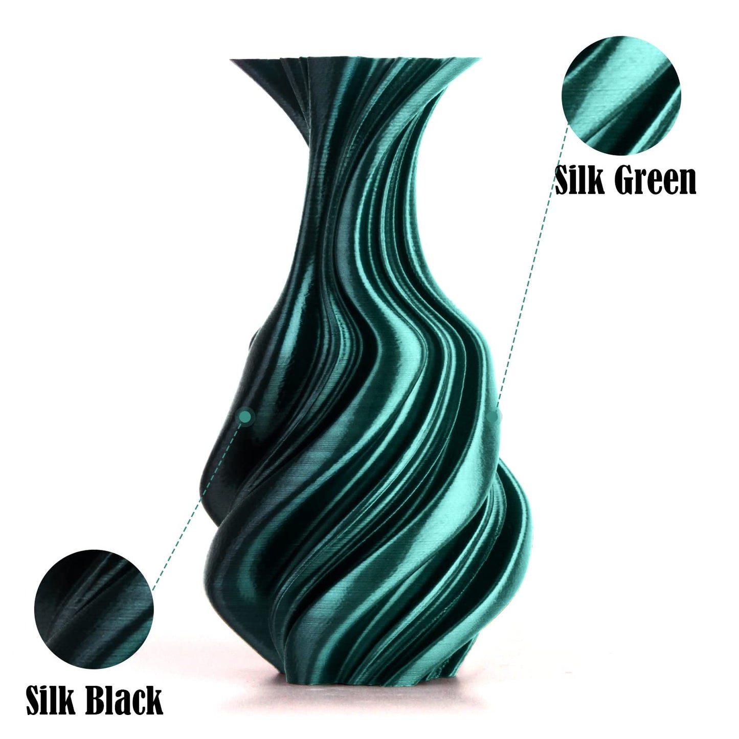 SUMLAND PLA Filament 1.75mm,Silk PLA 3D Printer Filament Dual Color Filament Black Green PLA Filament 2 in 1 Coextrusion,3D Printing Filament+/-0.02mm,1KG/2.2lb - WoodArtSupply