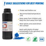 Siraya Tech Cast 3D Print Resin Castable Resin Easier to Burn and Print Clean Burnout Great Smooth Surface High Resolution 405nm UV-Curing Resin for Thicker Designs and Metal Parts (True Blue, 500g) Siraya Tech