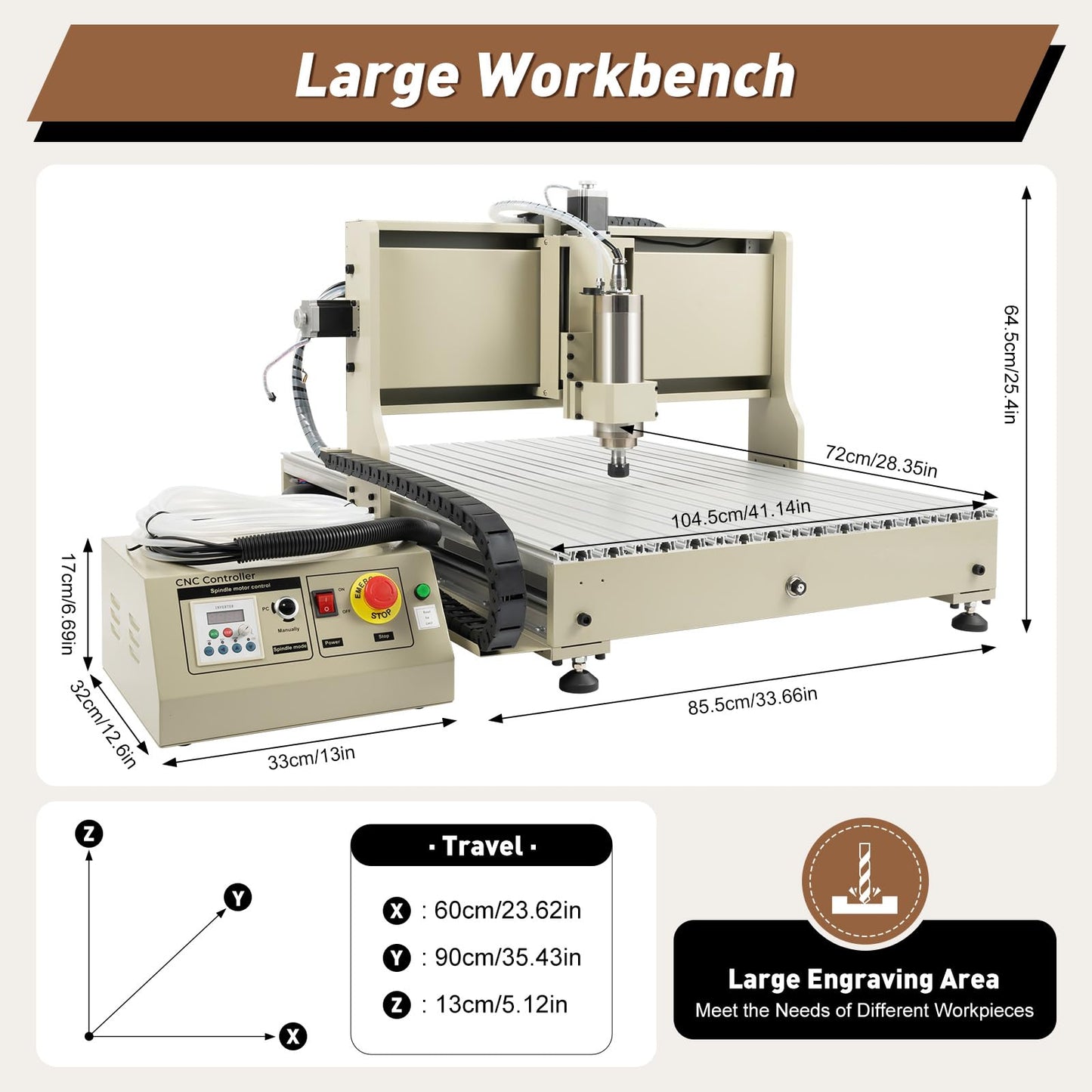 USB 4 Axis CNC 6090 Router Kit MACH3 Control +2.2KW CNC Router Small Wood Metal Engraving Milling Machine,3D Milling Engraving Machine with Controller for Wood Relief, Three-dimensional Carvi - WoodArtSupply