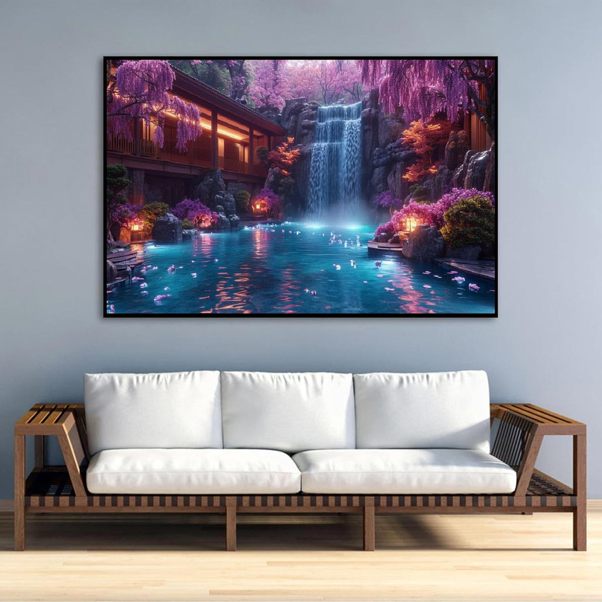 pchmcu 5D Large Waterfall Diamond Painting Kits for Adults,DIY Full Drill Crystal Rhinestone Crafts,Art Mountain Painting with Diamond Home Wall Decor 27.5 X 15.7inch pchmcu