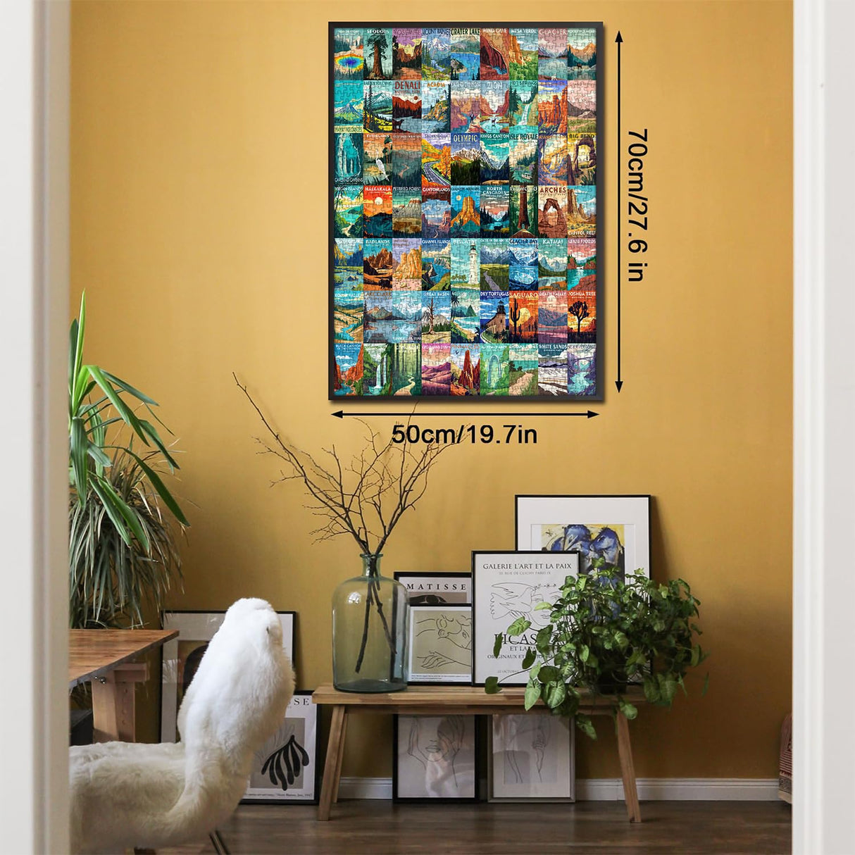 National Parks Puzzle for Adults 1000 Pieces, Travel Poster Landscape Puzzle Including Zion Yellowstone Yosemite, Nature Jigsaw Puzzles Scenery Mountain Scene PICKFORU