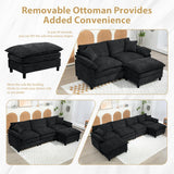 Oversize Loveseat Sofa Couch, 79'' Chenille Deep Seat Cloud Couch with Pillows and Cushion, Two Seater Comfy Love Seat for Living Room Bedroom Office,Black DecoraFlex