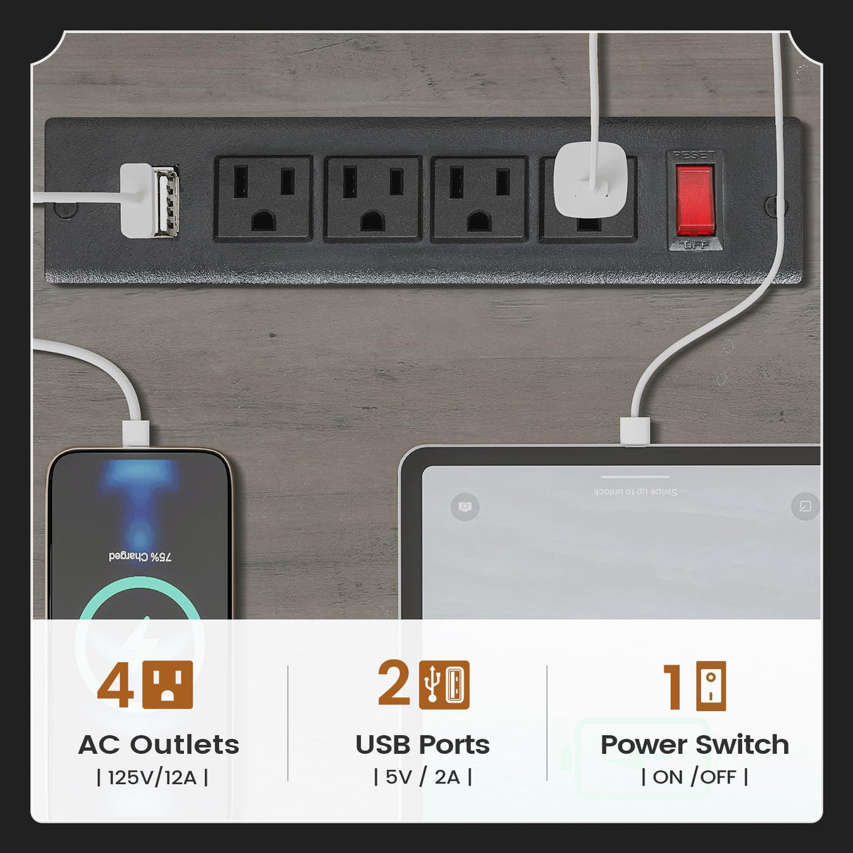 SEDETA Executive Office Desk with 3 Drawers, Farmhouse 55" Computer Desk with Storage File Drawers & Power Outlet for Home Office, Grey SEDETA