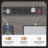 SEDETA Executive Office Desk with 3 Drawers, Farmhouse 55" Computer Desk with Storage File Drawers & Power Outlet for Home Office, Grey SEDETA