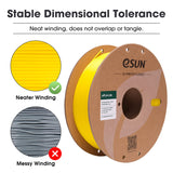 eSUN PLA Filament 1.75mm, High Toughness 3D Printer Filament Upgraded PLA Filament, Dimensional Accuracy +/- 0.03mm, 1KG Cardboard Spool (2.2 LBS) 3D Printing Filament for 3D Printers, Yellow eSUN