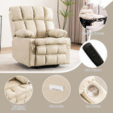 Zuacs Dual Motor Power Lift Recliner Chair for Elderly,Infinite Position, Lay Flat Recliner with Massage and Heat, Adjustable Headrest, USB&Type-C,Cup Holders,Faux Leather Beige,Medium Zuacs
