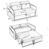 SumKea 3-in-1 Sleeper USB Port Adjustable Velvet Convertible Sofa with Pull Out Bed, 2 Pillows & Side Pocket – Ideal for Living Room and Bedroom, Grey SumKea