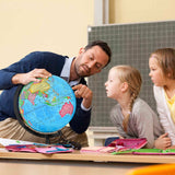 World Globe with Stand, 13" Geography Educational Globe for Students & Teachers, 360° Spinning Globe, Full Length 19.7 inch World Globes for GOCHANGE