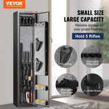 VEVOR 5 Rifles Gun Safe, Rifle Safe with Fingerprint Lock, Quick Access Gun Storage Cabinet for Shotguns with Removable Shelf & Pistol Rack VEVOR