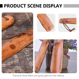 EXCEART 2 Pcs Shoe Horn Short Handle Wooden Shoe Horn Small Travel Shoe Horns for Men, Women EXCEART