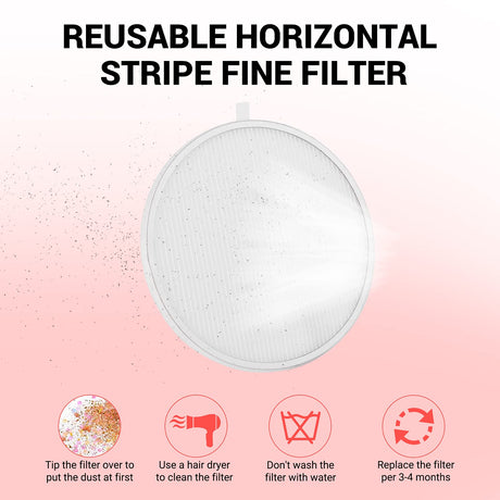 MelodySusie Nail Dust Collector Replacement Filter 2 Pack, Reusable Dust Filter for MelosySusie Nail Dust Collector Vacuum Fan Dust Collector Extractor Electric Dust Suction Machine MelodySusie