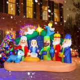 Christmas Inflatables Outdoor Nativity Scene - Inflatable Christmas Blow Up Yard Decorations Nativity Sets with LED Lights Outdoor Indoor Holiday Party Lawn Yard Decor Afirst
