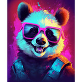 Animal Wearing Sunglass Painting Graffiti Panda Art Paint by Number Kits 16 x 20 inch Street Art Canvas DIY Cartoon Cat Oil Painting for Kids Adults Beginner with Brushes and Acrylic Gift(Frameless) TUMOVO