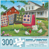 Bits and Pieces – 300 Piece Jigsaw Puzzle for Adults – Fresh Eggs and More - Classic Farmhouse Quilt Jigsaw Puzzle by Artist John Sloane, Completed Puzzle Size: 18" x 24" Bits and Pieces