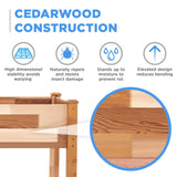 Jumbl Raised Canadian Cedar Garden Bed | Elevated Wood Planter for Growing Fresh Herbs, Vegetables, Flowers, Succulents | 72x23x30” Jumbl