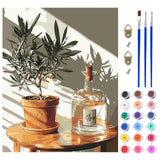 Lxmsja Plant Pot Paint by Numbers Kit for Adults, Sunlight Acrylic Paint by Numbers for Adults Beginner, DIY Craft Supplies Oil Painting Kits for Home Wall Decor 16x20 inch (No Frame) Lxmsja