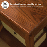 Leick Home 9066-SC Mission End Table with Locking Secret Compartment Made with Solid Wood, for Living Rooms, Russet Finish Side Table with Secret Compartment Leick Home