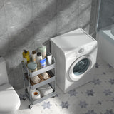 3-Tier Kitchen Cart Multifunctional Rolling Utility Cart with Lockable Wheels，Storage Craft Art Cart Trolley Organizer Serving Cart Easy Assembly for Office, Bathroom, Kitchen, Classroom（silvery-grey） MAX Houser