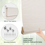 Comzone Blinds Cordless Blackout Bamboo Shades - Modern White Natural Woven Roman Blinds for Easy Installation and Room Darkening Comzone Blinds