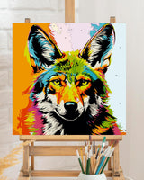 TOCARE Framed Paint by Numbers Kit for Adults, Wolf Paint by NumbersWith Frame,Wolf Paint by Number on Framed Canvas for Adult Beginner (10x10 Inch, Without Easel) TOCARE