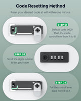 Uniclife Wall Mount Medicine Cabinet with Combination & Key Lock Locking First Aid Cabinet Lockable Medical Cabinet Large Capacity Medicine Organizer Secure Steel Wall Cabinet Metal Storage Box, White Uniclife