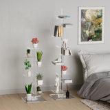 Nynelly 9 Tier Acrylic Bookshelf Invisible Bookshelf, Height Adjustable Vertical Spine Book Tower, Floor Standing Bookcase Display Shelf for Books,Decor, DIY Open Bookcase for Office, Living Room Nynelly
