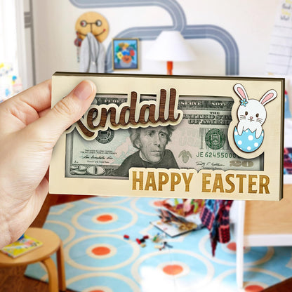 Easter Money Holder Personalized - Custom Easter Bunny Money Holder, Personalized Easter Bunny Money Holder for Boys Girls, Easter Gift Cards - WoodArtSupply