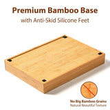 Umilife Bamboo Kitchen Drawer Organizer, 9 Inch Silverware Utensils Tray Holder for Small Drawer, Wood Caddy for Flatware Cutlery Knives Umilife