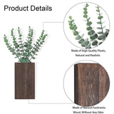 Angruimiy 2PCS Wood Wall Planter,Wooden Hanging Planter for Dried Flowers and Artificial Greenery Plants,Wooden Pocket Vase Modern Farmhouse Wall Decor Wood Hanging Planters for Home Office, Walnut Angruimiy
