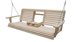 6 Feet Ft FLIP Cup Holder Console Cypress Lumber ROLL Back Porch Swing Made from Rot-Resistant Cypress Eternal Wood Made in The USA - Green Furniture - GO Green Ecommersify Inc