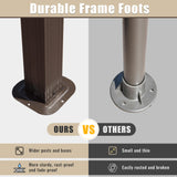 Domi 8x5FT Hardtop Grill Gazebo, Outdoor BBQ Gazebo with 2 Side Shelves and Ceiling Hook, Metal Grill Canopy with Galvanized Steel Double Roof for Patio Lawn Patio Backyard Deck, Brown domi outdoor living