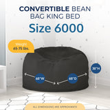 ULTIMATE SACK 6ft Bean Bag Chair, Oversize Bean Bag Chair for Adults, Comfy Chair Bean Bag Couch Lounge Sofa Loveseat Furniture | Charcoal Fur ULTIMATE SACK