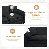 Oversize Loveseat Sofa Couch, 79'' Chenille Deep Seat Cloud Couch with Pillows and Cushion, Two Seater Comfy Love Seat for Living Room Bedroom Office,Black DecoraFlex