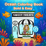 Ocean Coloring Book – Bold & Easy Sweet Treats: A fun and relaxing under the sea coloring book for adults, teens, and kids – featuring cute kawaii sea ... Book Series for Cake Lovers & Creatives) WoodArtSupply