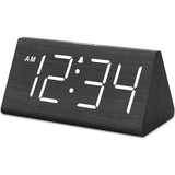 DreamSky Wooden Digital Alarm Clocks for Bedrooms - Electric Desk Clock with Large Numbers, USB Port, Loud Alarm for Heavy Sleepers, Adjustable Volume, Dimmer, Snooze, DST, 12/24H, Wood Décor Gifts DreamSky
