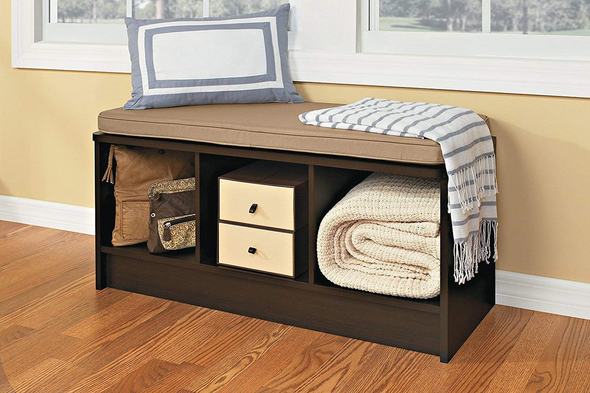 ClosetMaid 1570 Cubeicals 3-Cube Storage Bench, 14.01"D x 35.27"W x 18.5"H, Espresso ClosetMaid