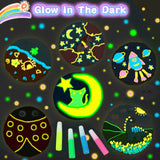 AOSITE Wooden Crafts Kit for Kids-Glow in The Dark-Arts and Crafts for Kids Ages 6-12, Wood Slices Painting Craft Activities Kits, Creative Art Toys for 6 7 8 9 10 11 12 Year Old AOSITE