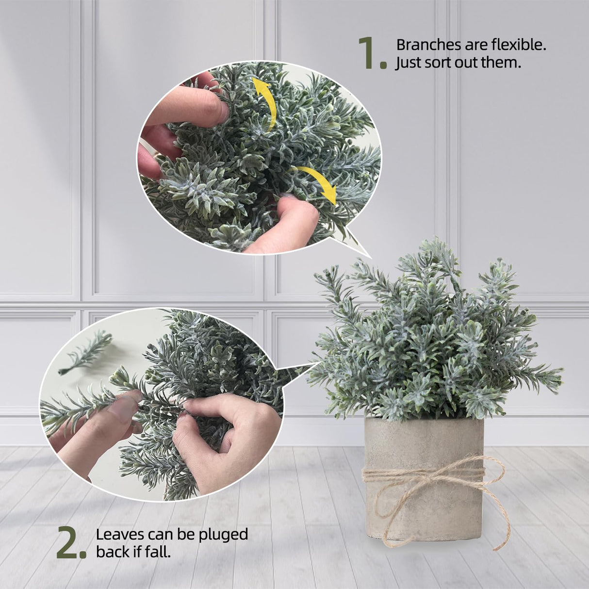 PENGYEE 4 Pack Small Fake Plants, Artificial Plants Indoor for Home Decor, Small Faux Plants Indoor, Fake Plants in White Pot for Bathroom Bedroom Kitchen Office Farmhouse Room Shelf Decor PENGYEE