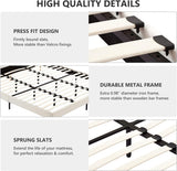 Flolinda Queen Size Platform Bed Frame with Velvet Upholstered Headboard and Wooden Slats Support, Fully Upholstered Mattress Foundation/No Box Spring Needed/Easy Assembly, Beige Flolinda