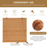 Bamboo Shades for Windows & Bamboo Blinds for Outdoor Patio,Custom Size, Privacy Protection, Easy Installation, Durable & Stylish Blinds for Living Room, Bedroom, Balcony WLOSDMW