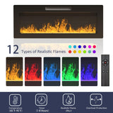 VENDORZ Floating TV Stand with Fireplace, 70" Floating Entertainment Center with 36" Fireplace, Wall Mounted Electric Fireplace TV Stand for Living Room Media Console with Storage Up to 80" TVs, Brown VENDORZ