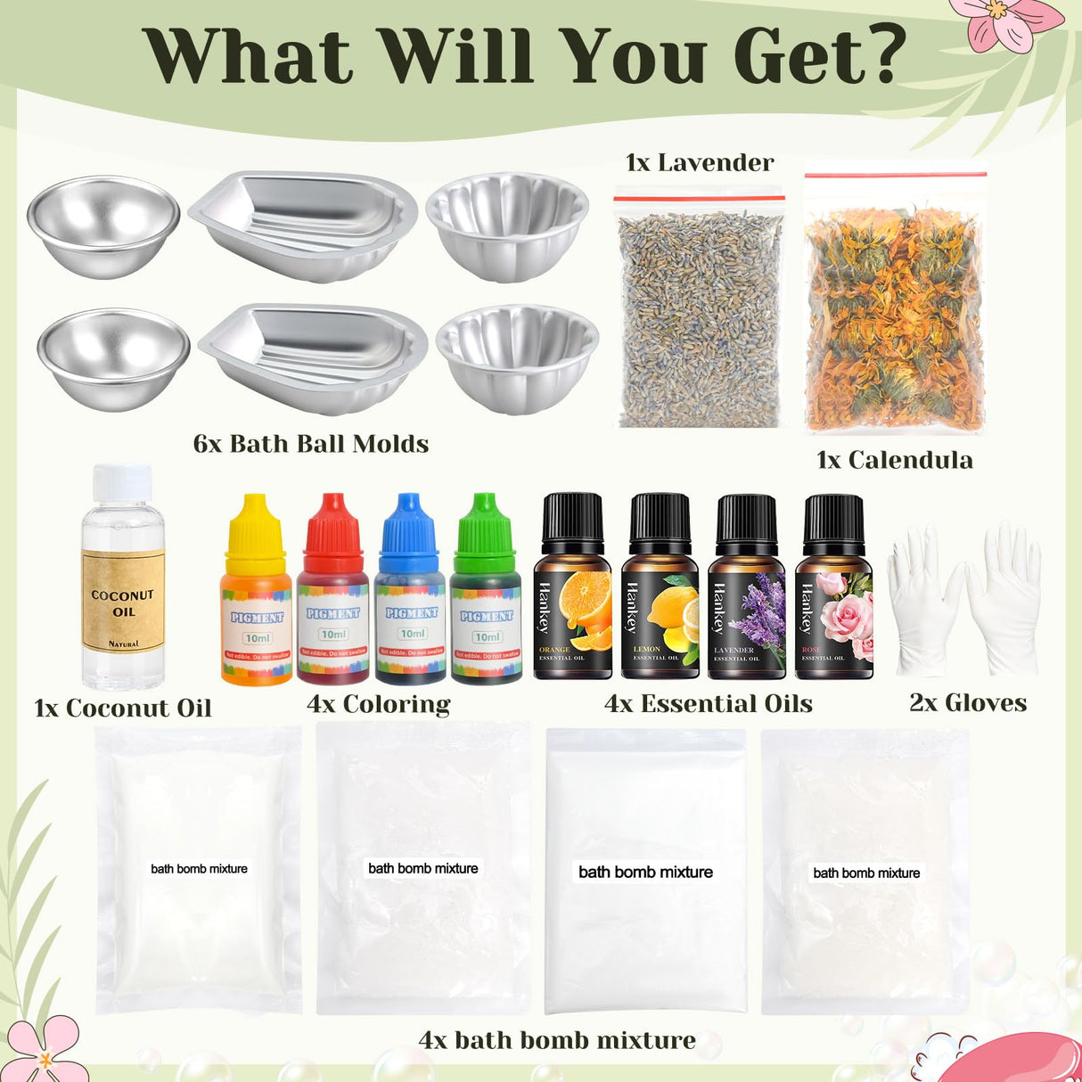 JUYRLE Bath Bomb Making Kit- 23Pcs DIY Bath Bombs for Women, Make Your Own SPA Products, Soap Making Kit with Stainless Steel Molds, Bath Foam, Bath & Bathing Shower Accessories Gifts for Girls Women JUYRLE