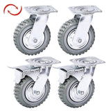 uyoyous 6'' Caster Wheels Heavy Duty 4 Pack Cart Swivel Wheels Load 1760 lbs Silent Ball Bearing Solid Wheel with 360° Rotation Top Plate (2 with Brakes& 2 Without) uyoyous