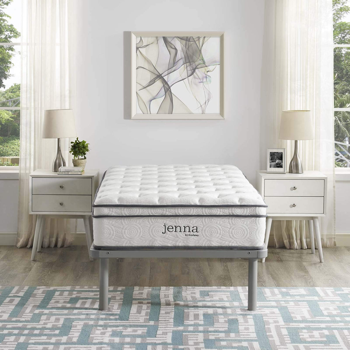Modway Jenna 10” Innerspring and Memory Foam Twin Mattress With Individually Encased Coils Modway