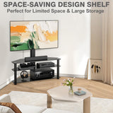 TAVR Furniture Swivel Floor TV Stand with Table for 32-70 Inch TVs, Universal Height Adjustable TV Floor Stand with Large Storage Shelves, Strong Corner TV Stand Mount Holds up to 88lbs, Black TAVR Furniture