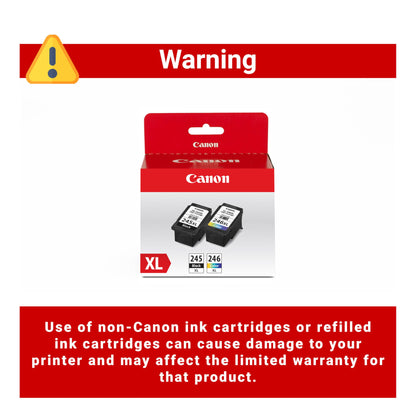 Canon PG-245 XL / CL-246 XL Genuine Ink Value Pack (2 Cartridges), Compatible with iP2820, MG2420/2924/2920/3020/2522/2525, MX492, TS3120/302/302a/202/202a/4520/3320