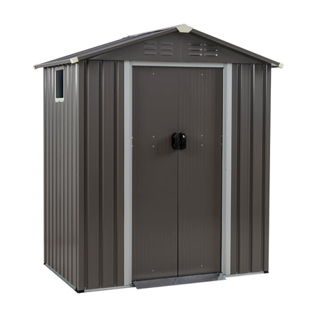 JY QAQA 5x3 FT Metal Outdoor Garden Storage Shed,Waterproof Metal Garden Sheds with Window and Lockable Double Door,Weather Resistant Steel Tool Storage House Shed forPatio,Lawn JY QAQA PET