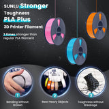 SUNLU PLA Plus Filament 1.75mm Black 1KG, Neatly Wound 3D Printer Filament 1.75mm, PLA+ 1000g, Dimensional Accuracy +/- 0.02 mm, Fit Most FDM 3D Printers, 1kg Spool (2.2lbs), Black SUNLU